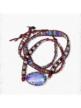 5705gc. Purple Ceramic Wrap Bracelet